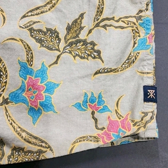 ROARK Men's Gonzo 100% Organic Cotton Floral Button-up Shirt Size Medium - Picture 4 of 10